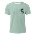 thumbnail image 4 of Awdenio New Arrivals Summer Mens T-shirts Clearance, Men's Solid Color Round Neck Graphic Tees Short Sleeves T-shirt Top Blouse, Fathers Day Gifts Mint Green L, 4 of 4
