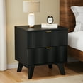 thumbnail image 6 of Wirrytor Modern Flutted NightStand with 2 Drawers, Farmhouse Sofa Table with Storage, Bedside Table for Living Room(Black), 6 of 6