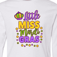 thumbnail image 4 of Inktastic Little Miss Mardi Gras with Crown and Dots Long Sleeve Youth T-Shirt, 4 of 5
