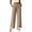Beige, variant on Women Wide Leg Pants Elastic Waist Ankle Length Pants with Tassel Hem Loose Comfy Stylish Flowy Casual Summer Vacation Beach Pants