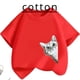 thumbnail image 2 of Bonita camiseta de algodón con dibujo de gato para niños y niñas, cuello redondo, manga corta, informal, estética, a la moda, para bebés, 2 of 5