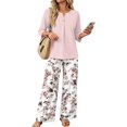 thumbnail image 2 of Womens 2 Piece Sets Summer Outfits Wide Leg Long Pants Lounge Sets Airport Beach Vacation Clothes, 2 of 6