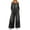 Black, variant on Womens One Piece Jumpsuit Denim Print Long Sleeve Relaxed Fit with Pockets Black L
