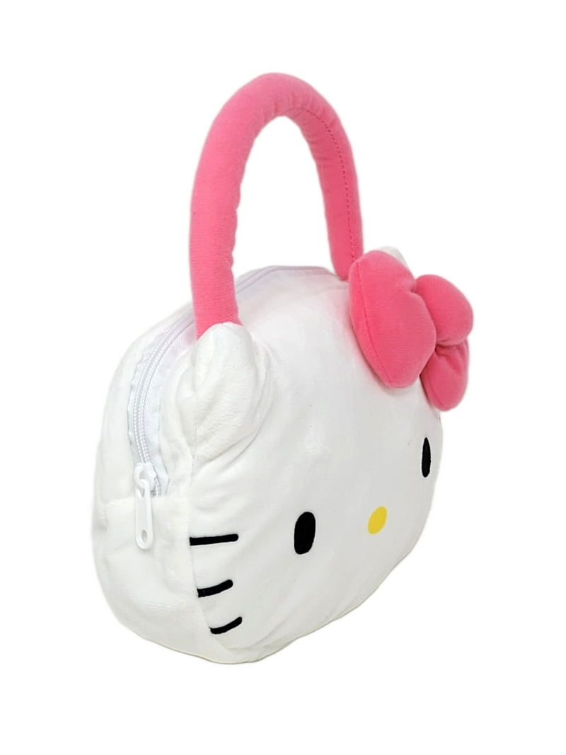 Sanrio Merch Hello Kitty Face Shaped Plush Handbag Purse Cute