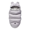 thumbnail image 1 of Saco de dormir para bebé acolchado con terciopelo y cuello de piel, edredón cálido de invierno a prueba de patadas, edredón europeo y americano, 1 of 5