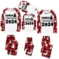 thumbnail image 4 of Nmnitkp Christmas Pajamas for Family Add Festive Atmosphere Family Christmas Pajamas Matching Sets PJ's Sleepwear Printed Top and Plaid Pants with Pockets Family Christmas Pajamas Matching Sets, 4 of 5