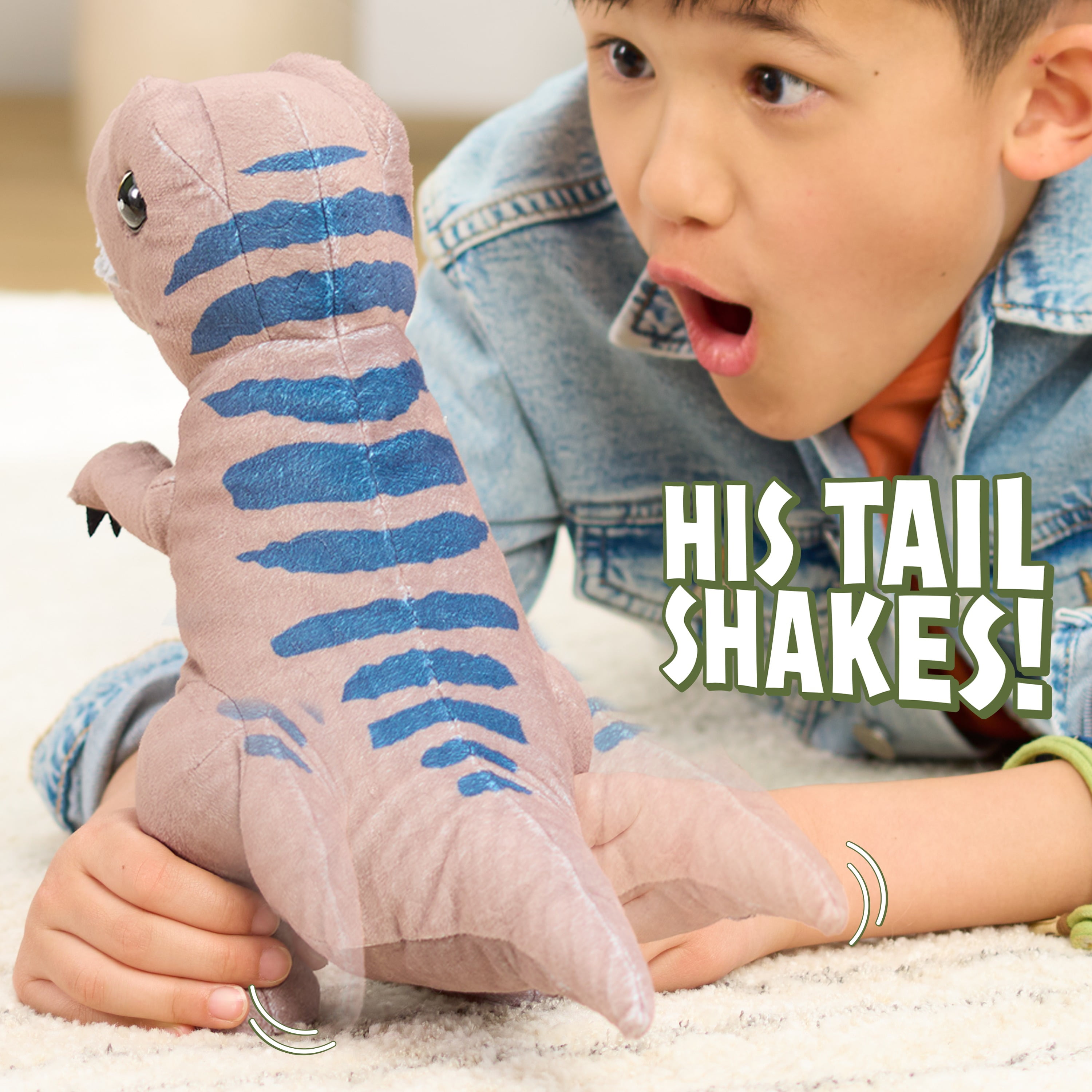 Jurassic World Rebirth Roaring T. Rex, 10.5 inch Interactive Plush Toy, Boys and Girls Ages 3 up