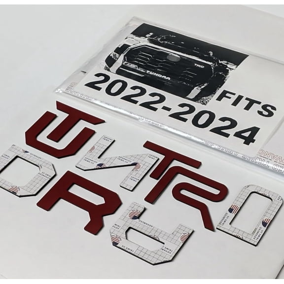 Raised Plastic Letters Inserts Compatible with Tundra TRD Grill 2022-2025 (RED)
