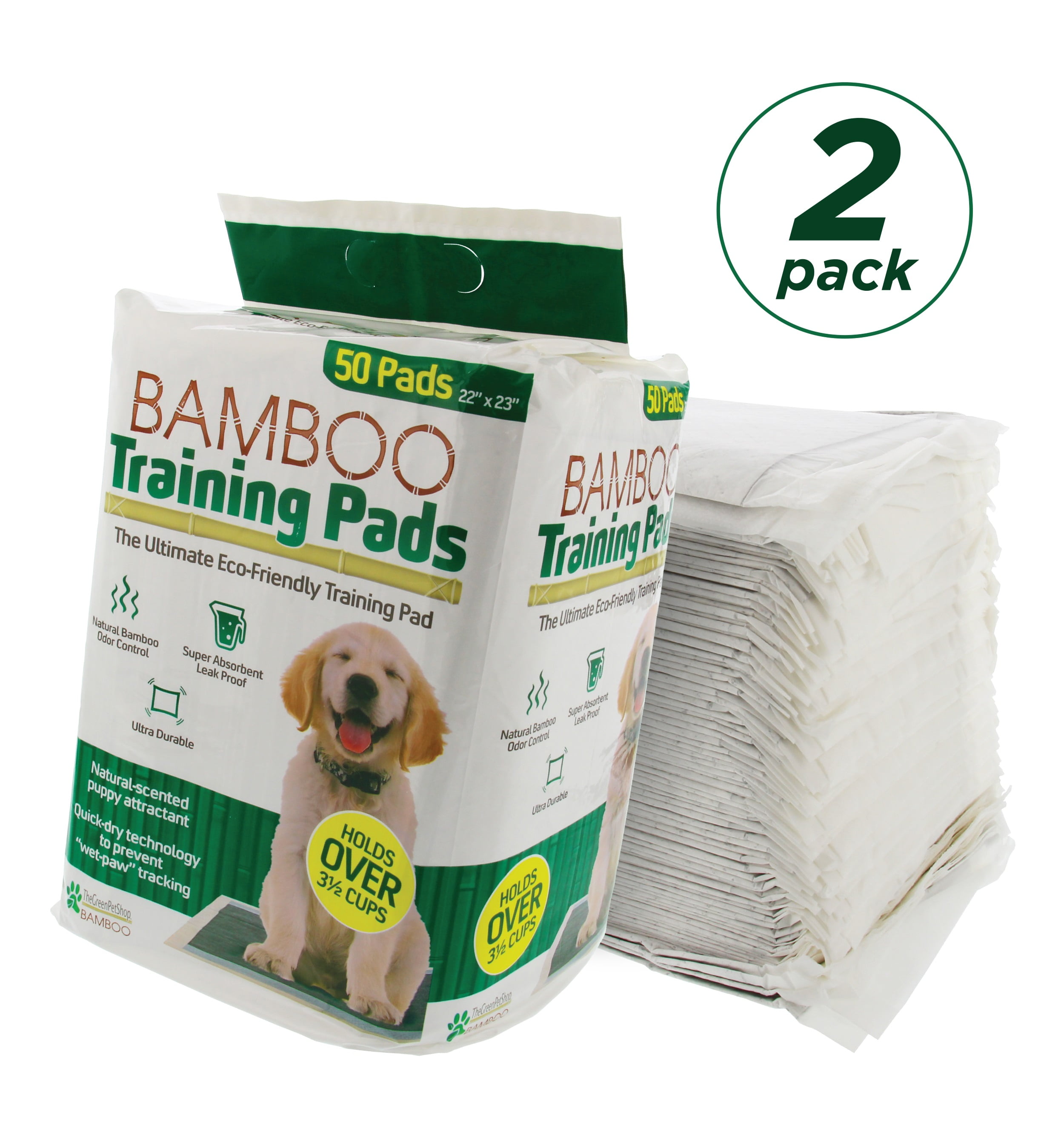 Bamboo Dog Training Pads by The Green Pet Shop Super Absorbent Pads