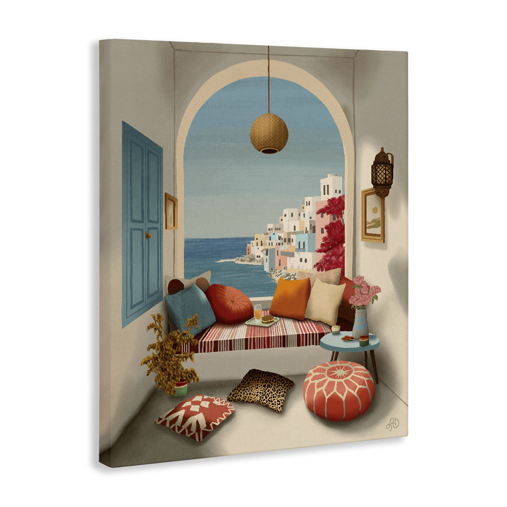 Stupell Industries Mediterranean Seaside Window View Canvas Wall Art, design by Lisa R Dumm