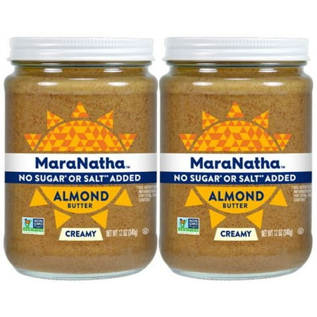 Illipe Butter - (2 Pack) MaraNatha No Sugar or Salt Added Creamy Almond Butter, 12 oz