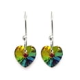 thumbnail image 4 of Juego de aretes y cadena con dije en forma de Corazón, plata mexicana ley .925, Vitral, 4 of 5