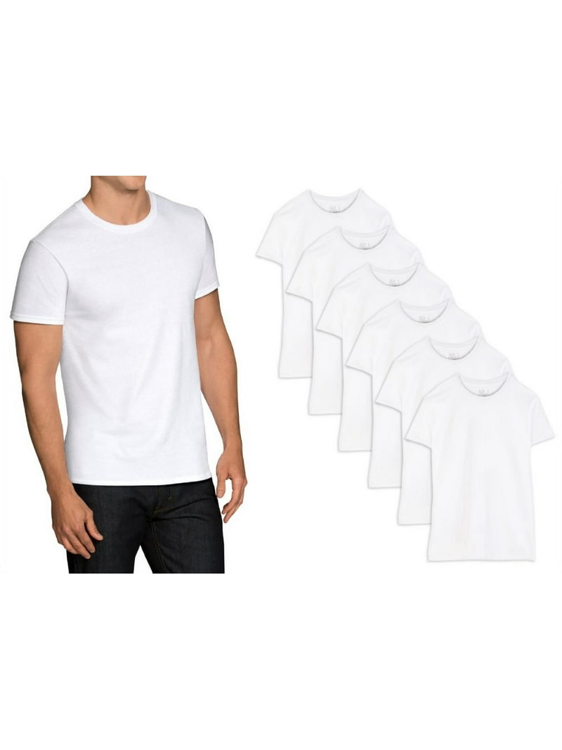 Fruit of the Loom Tagless Men's White Crew Neck T-Shirts, Pack