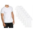 Fruit of the Loom Men's White Crew Neck Undershirts Cotton Tees, 3 Pack
