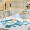 thumbnail image 3 of Iauyy Dish Drying Mat for Kitchen Counter, Super Absorbent & Hanging 16x18 / 18x24 Inch (S/M) Clear and Transparent Ripples, 3 of 8