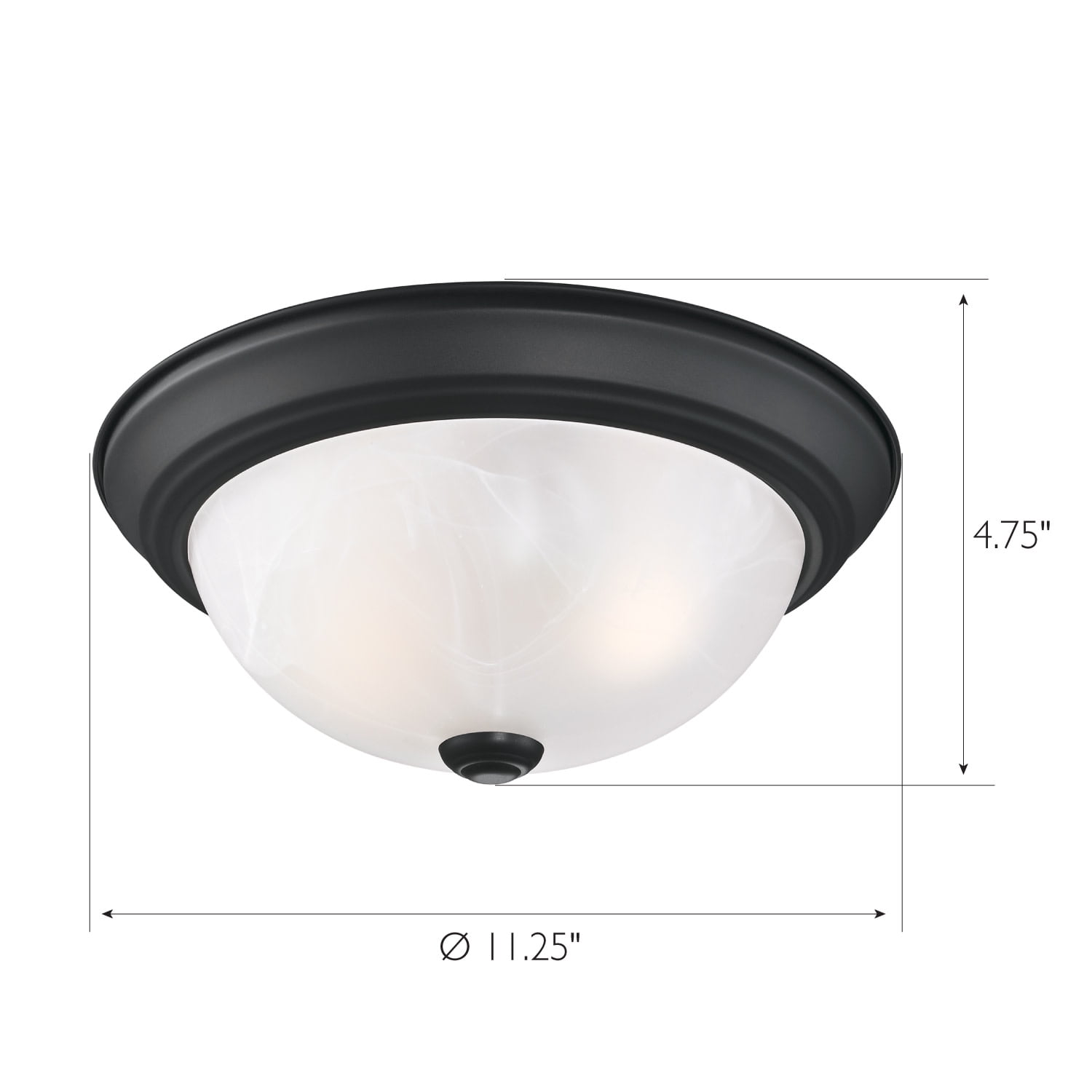 Design House WM158825 Traditional 2 Pack 2-Light Indoor Dimmable Ceiling Light with Alabaster Glass for Bedroom Hallway Kitchen Dining Room, Matte Black