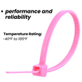 thumbnail image 3 of 8" 40lb Florescent Pink Cable Ties 100/bag Part # C8-40-Flo Pink, 3 of 4