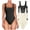 Black Darkgrey Beige, variant on Women's 3 Piece Bodysuits Sexy Ribbed Sleeveless Square Neck Shapewear Bodysuits