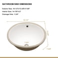 thumbnail image 2 of 16.5"x13.4" White Ceramic Oval Undermount Bathroom Sink with Overflow, 2 of 7