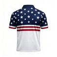 thumbnail image 4 of Evdexr 250 Anniversary Usa Polo Shirts for Men 4th Of July Short Sleeve Shirts 1776 2026 Button Down Usa Flag Print Golf T Shirts Patriotic Graphic Tees Dark Blue M, 4 of 5