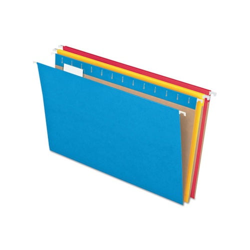 Colored Hanging Folders Letter Size, 1/5-Cut Tab, Assorted, 25/Box