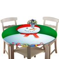 thumbnail image 6 of Round Elastic Table Cover Tablecloths - Christmas Snowman Pattern Home Kitchen Table Top Decoration to 47'' Diameter Snowman_A, 6 of 8