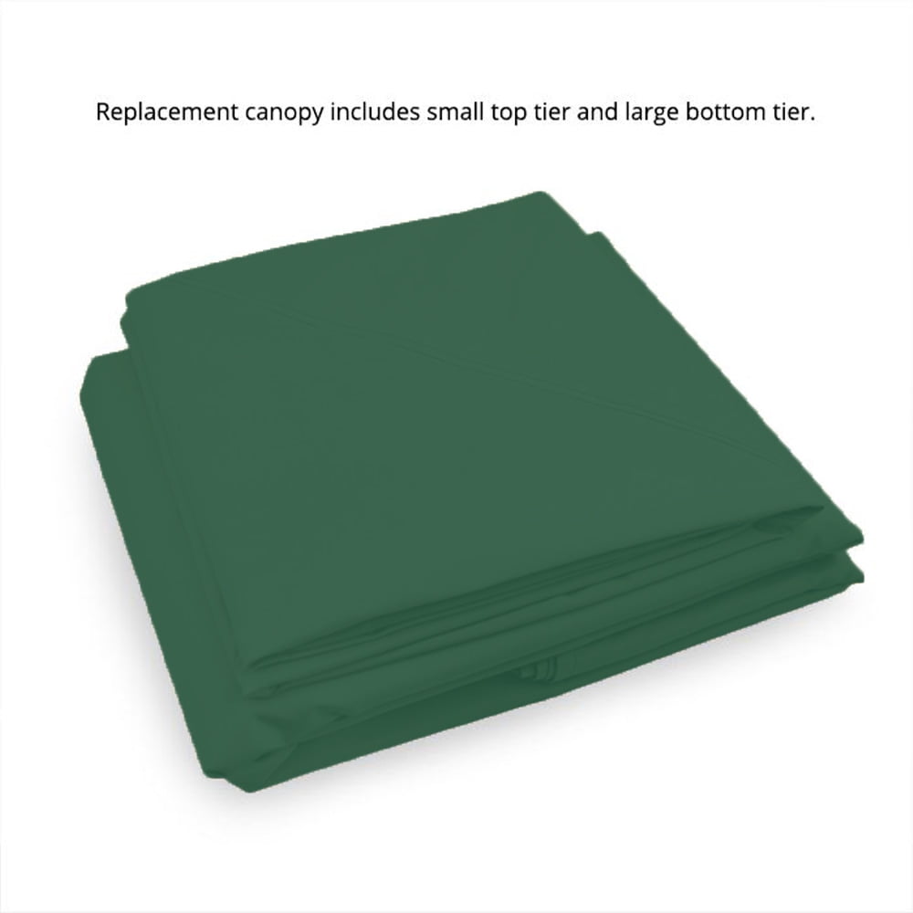 Garden Winds Custom Fit Replacement Canopy Top Cover Compatible with Aldi Gardenline Belavi Grill Gazebo – Green, 350 - Top Tier 34" x 21", Bottom Tier 96" x 60"
