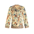 thumbnail image 3 of LilyLLL Womens Flared Bell Long Sleeve Boho Floral Print Casual Blouse Shirt Tops, 3 of 4