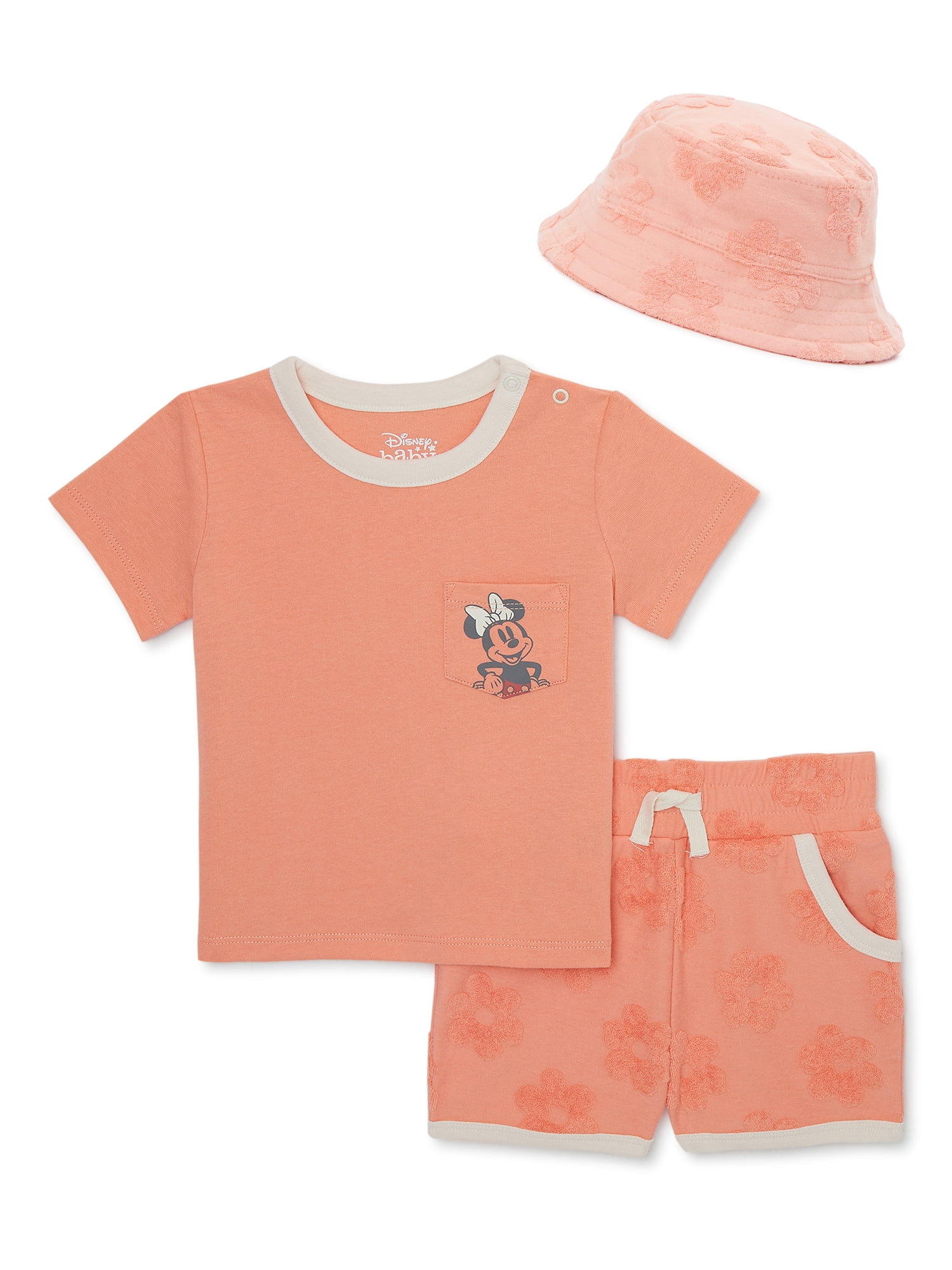 Minnie Mouse Baby Girls Terry Outfit Set, 3-Piece, Sizes 0-24 Months