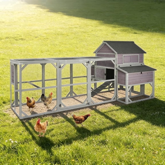 Aivituvin 55ft² Extra Large Chicken Coop with Run, Super Large Chicken Tractor Chicken House, Wooden Hen House Poultry Cage Outdoor with 6 Large Nesting Boxes, 6 Perches for 10-15 Chickens