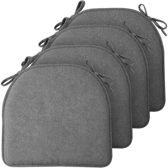 Chair Cushions, Memory Foam Chair Pads, Kitchen Chair Cushions Set of 4, Anti-Slip Backing & Fixed Straps, Chair Cushions for Dining Room, Office Chair, Study Room.