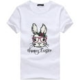 thumbnail image 1 of EQWLJWE Chemises de Pâques pour Femmes, Été Mignon Imprimé Lettre Hauts Blouse Décontractée Manches Courtes Col Rond T-Shirts Graphiques Lapin Liquidation, 1 of 5