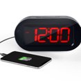 thumbnail image 3 of Despertador de cabecera LED Digital USB Cargador de teléfono Regulador de brillo de volumen ajustable para dormitorio Inevent EL001435-00, 3 of 7