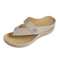 thumbnail image 2 of IUJSOY Womens Flip Flops Summer Wedge Shoes Cushion Footbed Boho Sandals Orthopedic Dress Slides, 2 of 9