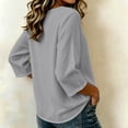 thumbnail image 6 of yoeyez Womens 3/4 Sleeve Length Tops Cotton Gauze V Neck Tshirts Casual Loose Fit Classic Tunic Tee Fall Fashion 2026 Going Out Top Gray,S, 6 of 6