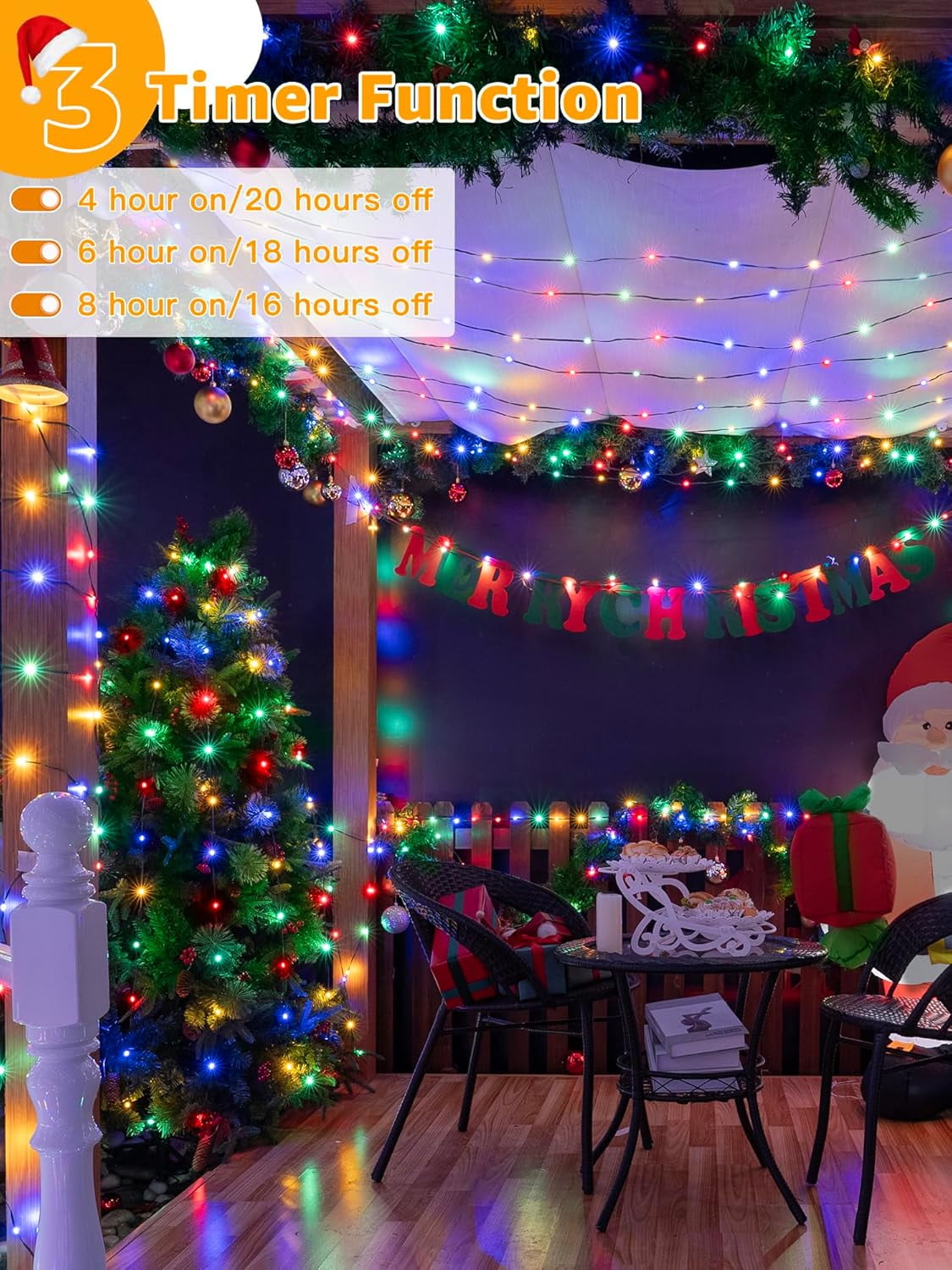 PMMIPNW Christmas Lights 220 FT 600LED, Outdoor Christmas String Lights with 8 Modes Remote Timer, IP67 Waterproof for House Yard Outside Indoor Xmas Decorations