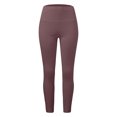 thumbnail image 5 of Mifelio Pants for Women Thermal Trousers for Women Crew Neck Fleece Lined Thermal Pants Winter Trousers Slim Leggings 1 Pack Pants Thermal Leggings Underwear Women's Pants Brown M, 5 of 6