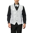 thumbnail image 1 of CHALECO SIN MANGAS DE LENTEJUELAS PARA HOMBRE INSPIRE CHIC CON CORBATA DE MOÑO S PLATA, 1 of 6