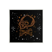 Stupell Industries Skull Crossbones Halloween Stars Graphic Art Unframed Art Print Wall Art, Design by Lil' Rue