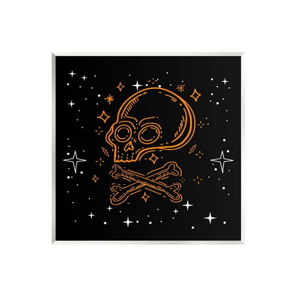 Stupell Industries Skull Crossbones Halloween Stars Graphic Art Unframed Art Print Wall Art, Design by Lil' Rue