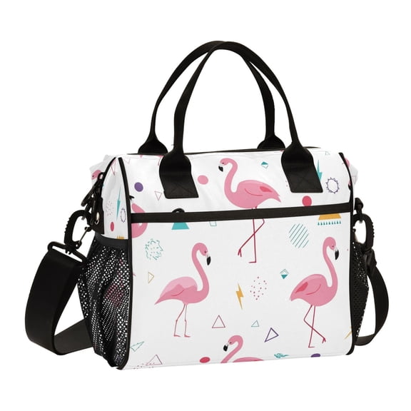Large Insulated Lunch Bags for Women Men Leakproof Thermal Meal Lunch Tote Bag for Office Work Picnic Travel Cute Flamingo Pattern 9L