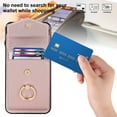 thumbnail image 6 of for iPhone 8 Plus / iPhone 7 Plus Wallet Case, Back Card Slots/Bag Magnetic Button Ring Holder Stand Cover with RFID Blocking Wrist Hand Strap Luxury PU Leather Anti-Shocks Case,Rosegold, 6 of 9