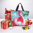 thumbnail image 6 of Honeii Tropical Flamingo Pool Float Print Tote Bag, Reusable Grocery Shopping Bag,Shoulder Bag with Inner Pocket, 6 of 7