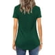 thumbnail image 2 of Camisetas de mujer Camisetas casuales de manga corta/larga con cuello en V Blusa cruzada (verde oscuro, xxl), 2 of 3