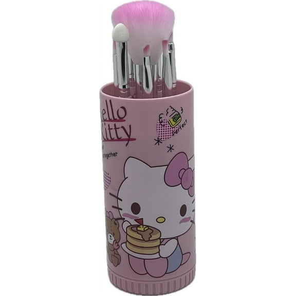8pcs Kitty Makeup Brush Set with Makeup Storage Bucket Kitty Cosmetic Brush