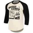 thumbnail image 2 of Men's Majestic Threads Cream/Black Miami Marlins Raglan 3/4-Sleeve T-Shirt, 2 of 3