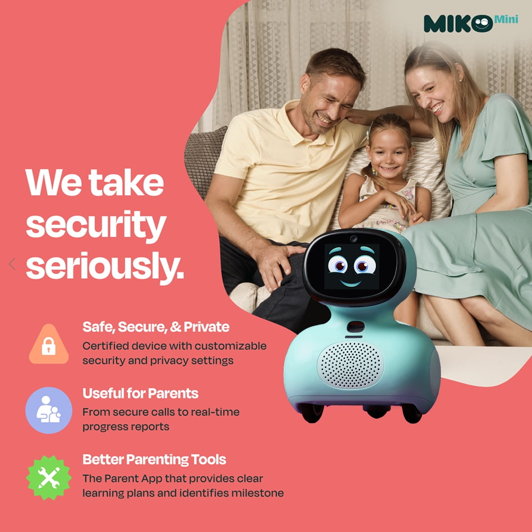 Miko Mini Safety-First AI Robot for Kids – Games, Stories & Learning Ages 5–10 | Blue