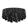 thumbnail image 5 of Black Christmas Candy Cane and Snowflake Pattern Round Tablecloth 60"x60",Wrinkle Wipeable Table Cloth for Kitchen Dining Room Picnic Patio Party, 5 of 6