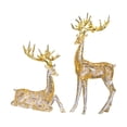 thumbnail image 2 of Paquete de 2 estatuas de ciervos, adornos, figuras de renos, esculturas de animales, esculturas de ciervos para el escritorio, 2 of 9