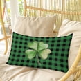 thumbnail image 4 of St. Patrick's Day Pillow Covers, Linen Long Throw Pillow Case, Spring Lucky Shamrock Green Buffalo Plaid Holiday Pillow Protector Decorative Cushion Cover for Living Room/Bedroom 24" x 36", 4 of 8